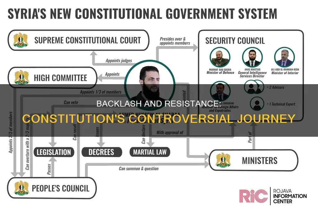 what kind of backlash was faced during the constitution