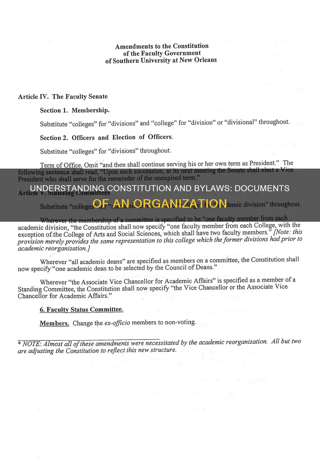 what kind of document is a constitution and bylaw