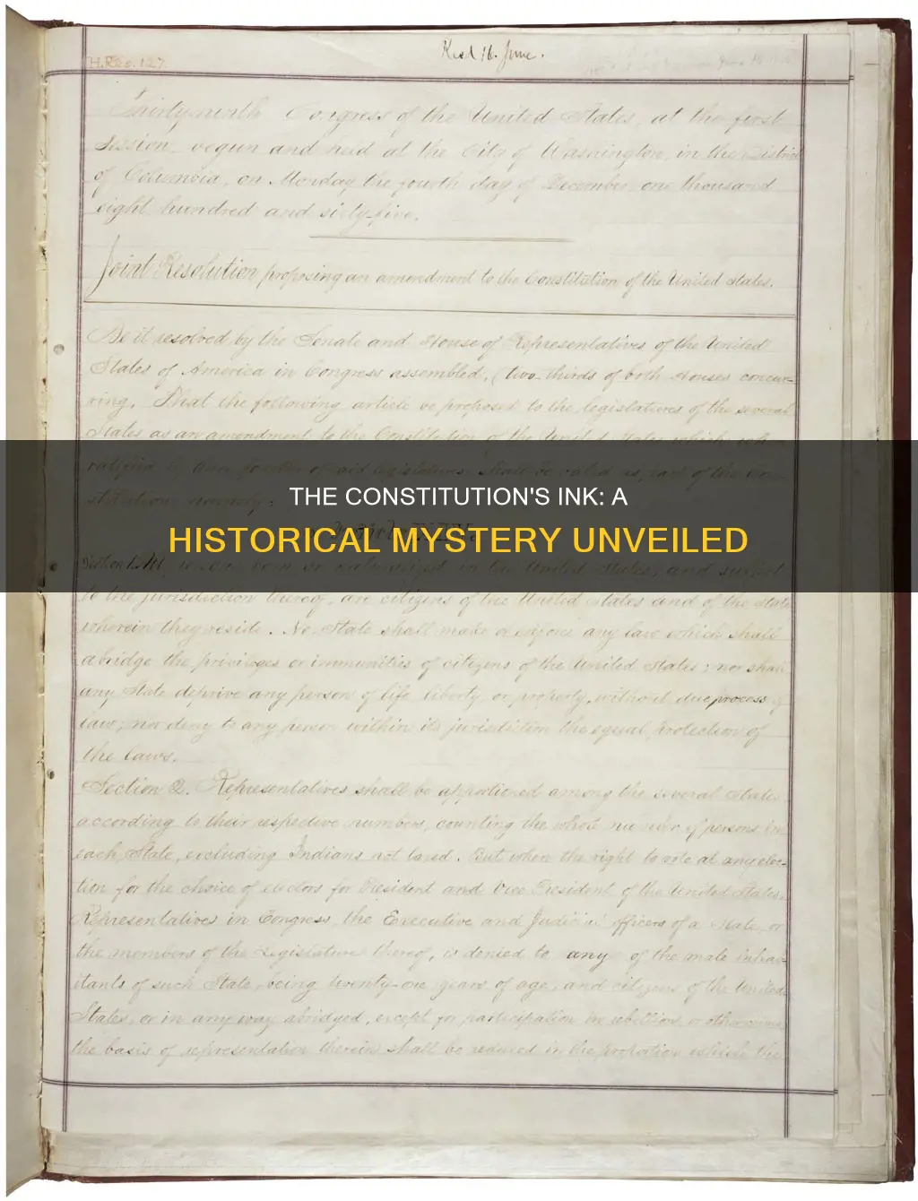 what kind of ink was used to write the constitution