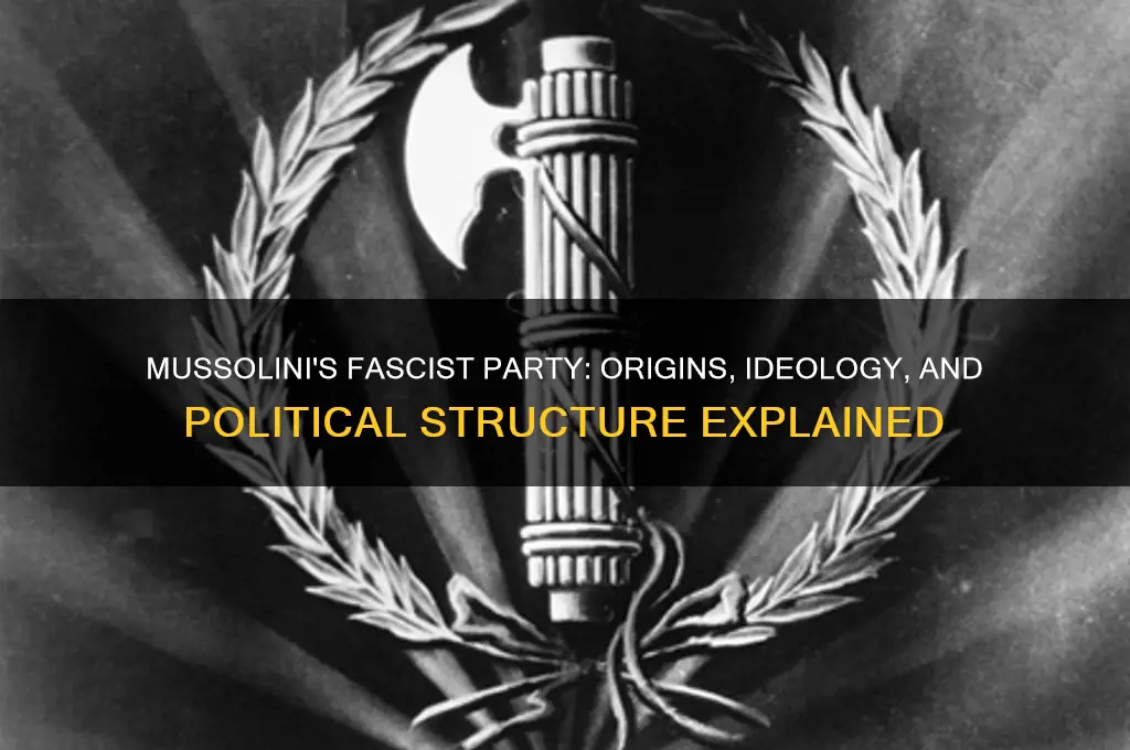 what kind of political party did mussolini create