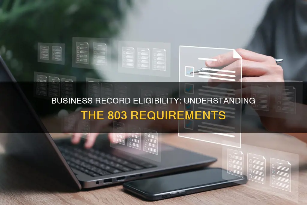 what kind of records constitute a business record for 803