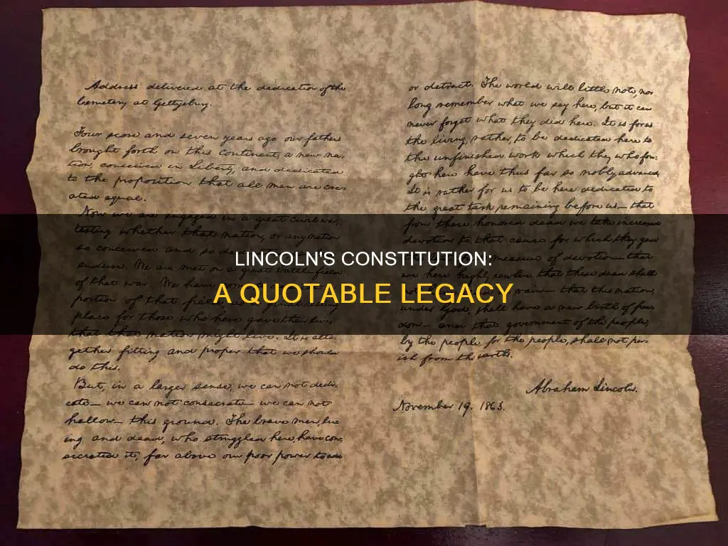 what line did lincoln use from the us constitution