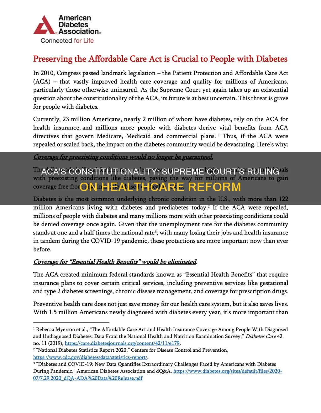 what made the 2010 affordable care act constitutional