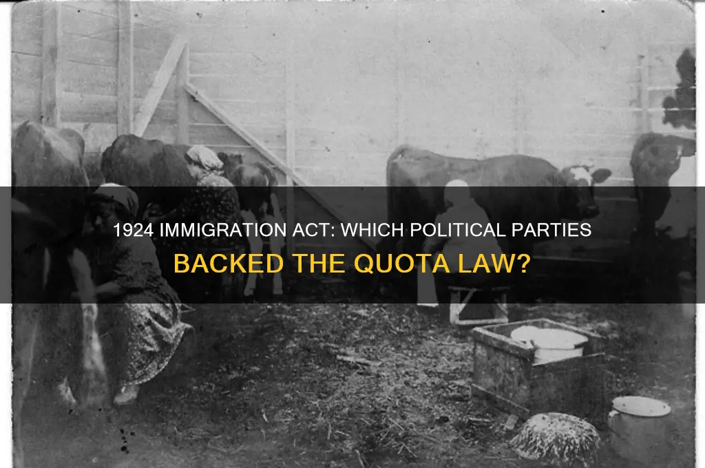 what major political parties supported the 1924 immigration act