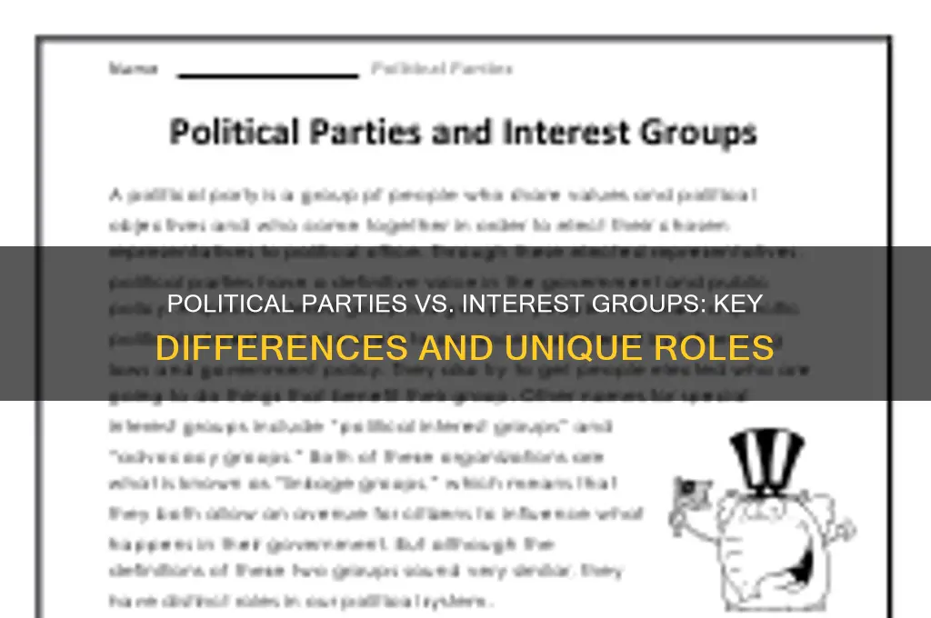 what makes a political party unique from interest groups