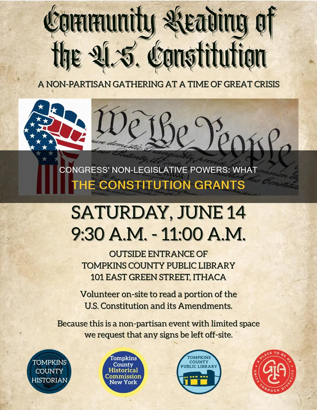 what nonlegislative powers does the constitution grant to congress