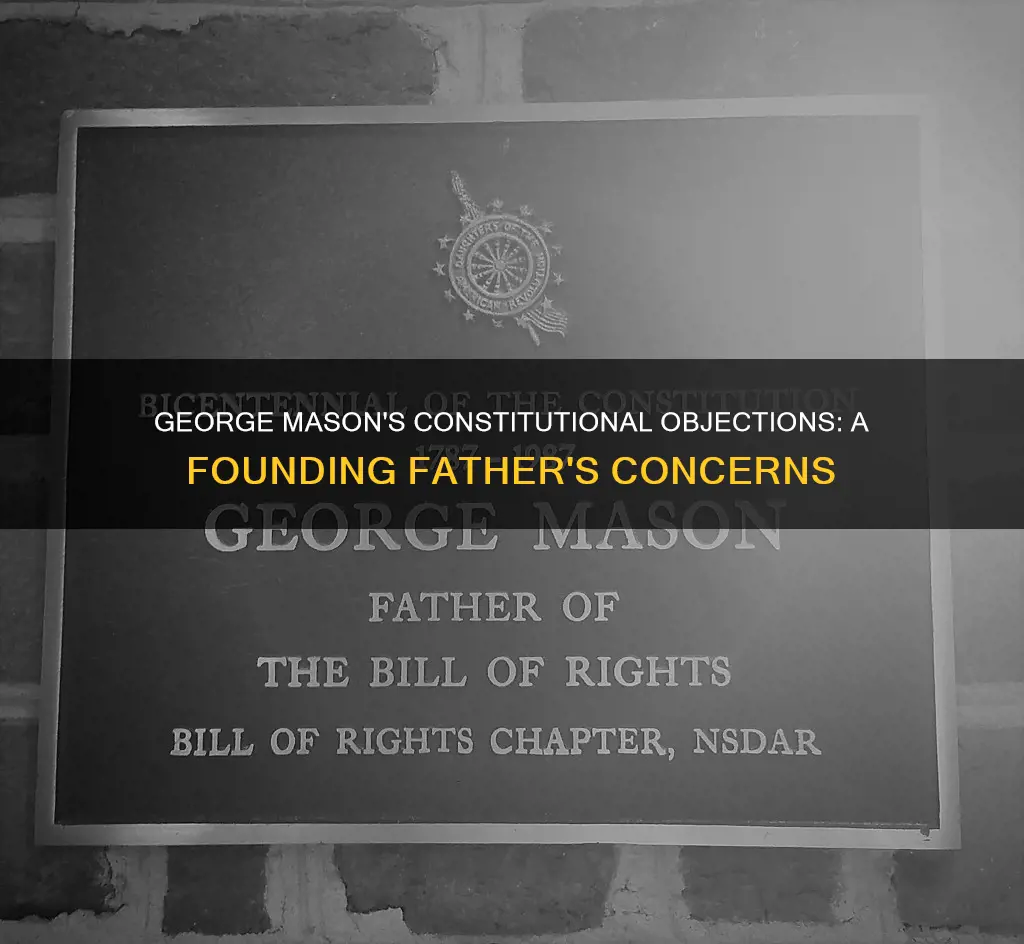 what objections to the constitution does george mason point out