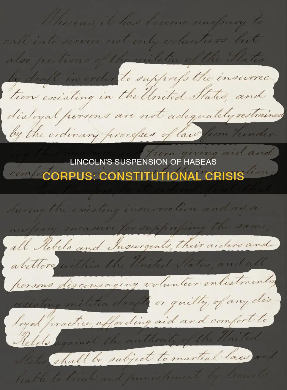 what part of the constitution did lincoln suspend