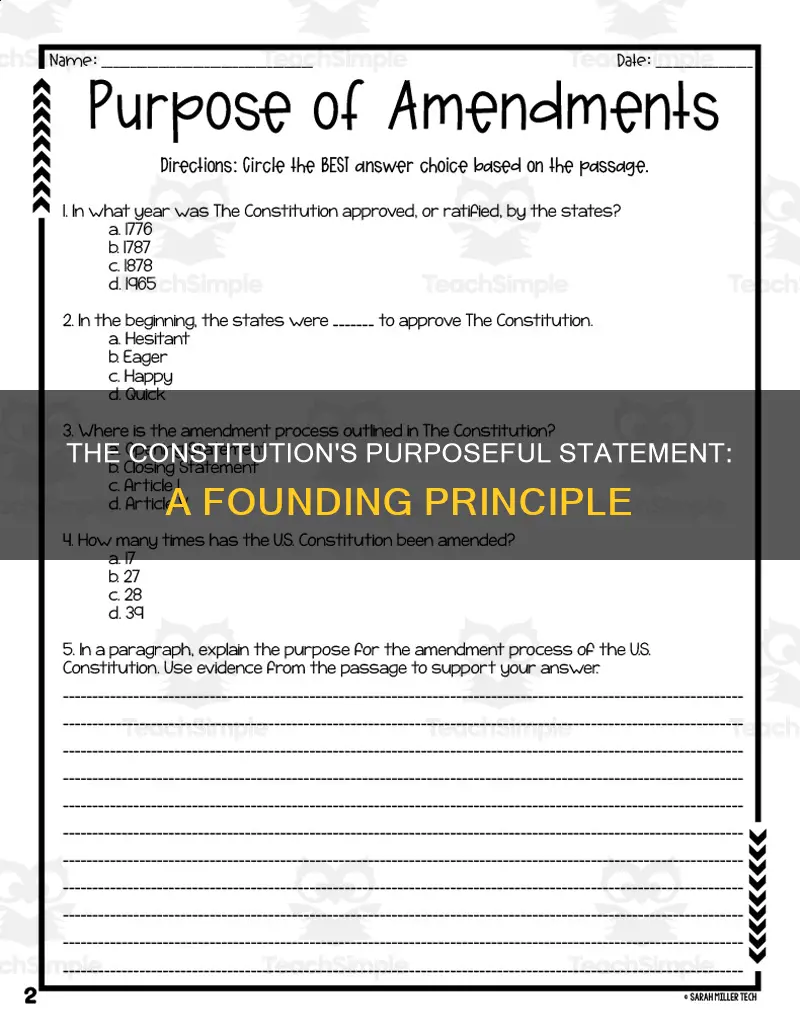 what part of the constitution is a statement of purpose