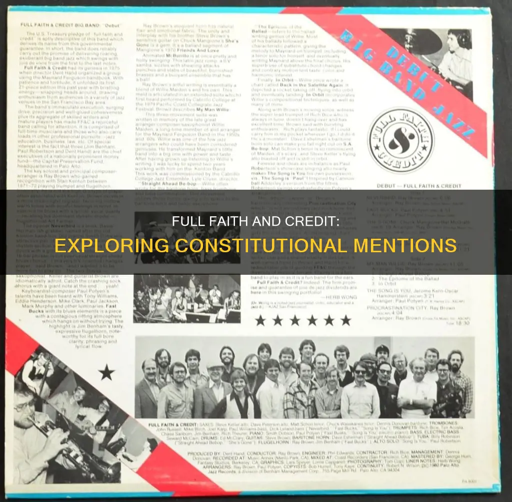 what part of the constitution mentions full faith and credit