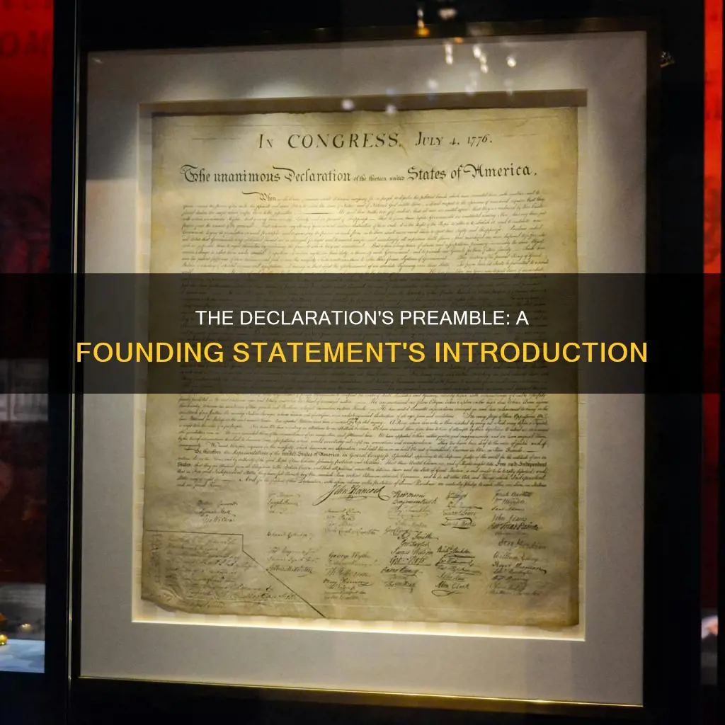 what part of the declaration of independence is the preamble