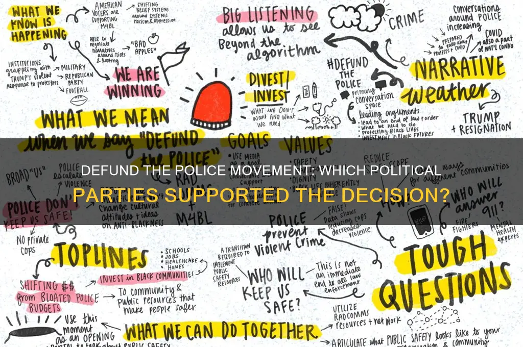 what political parties decided we should defund the poilce