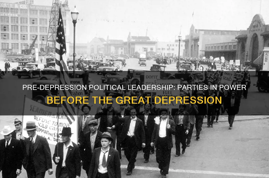 what political parties were in charge before the great depression