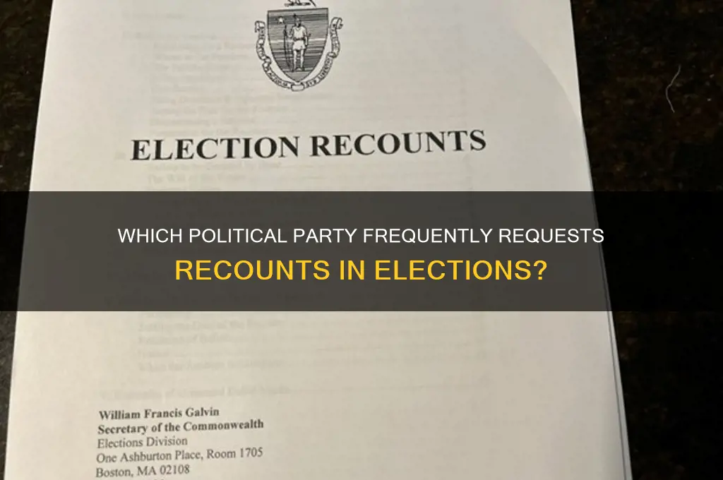 what political party asks for recounts most