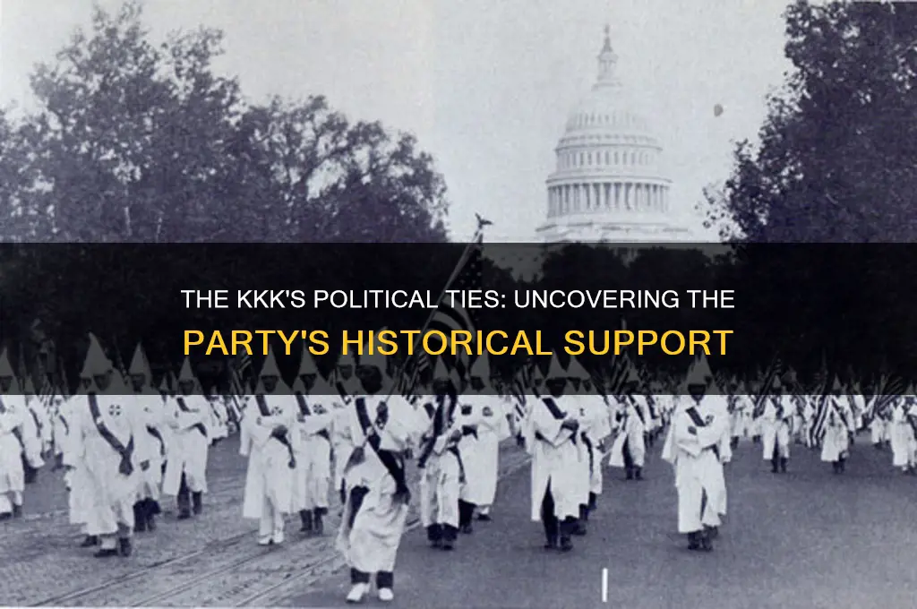 what political party backed the kkk