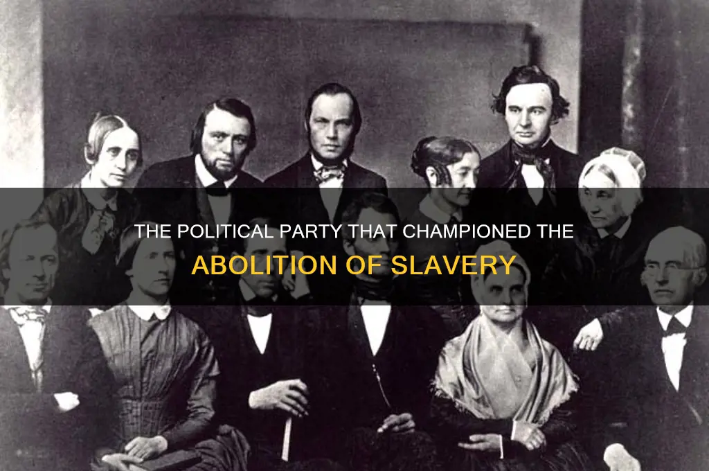 what political party called for an end to slavery