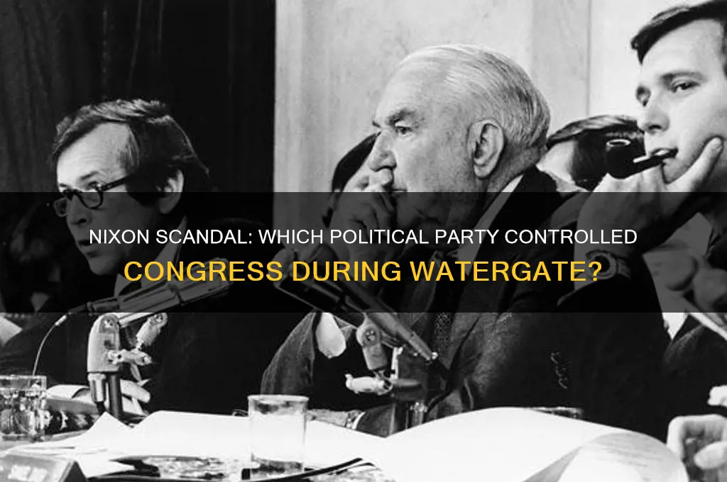what political party controlled congress during nixon scandal