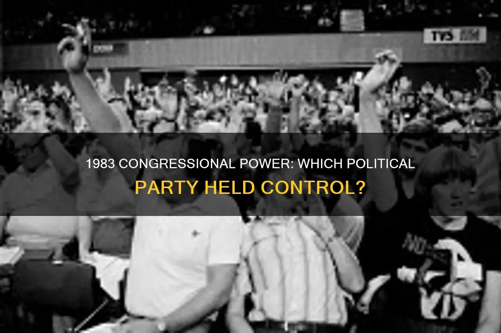 what political party controlled congress in 1983
