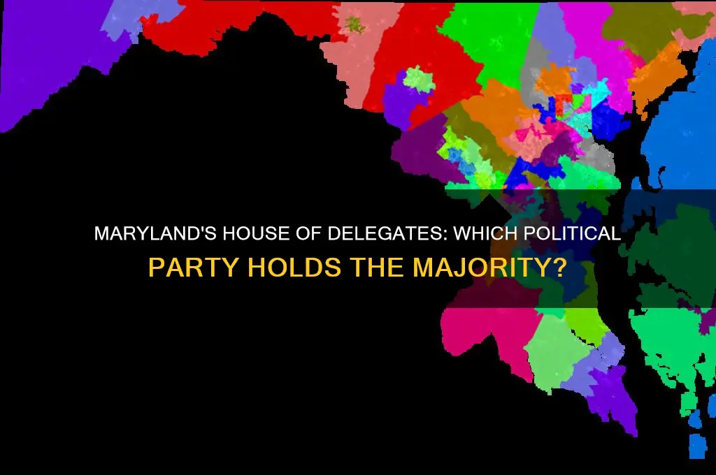 what political party controls the house of delegates in maryland