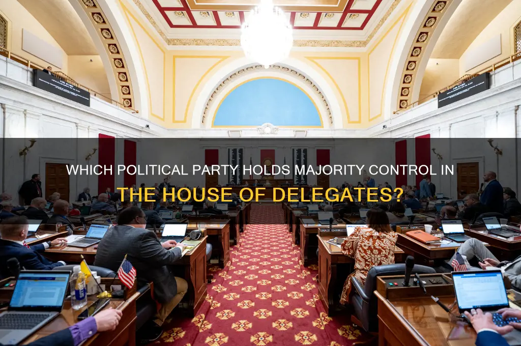 what political party controls the house of delegates