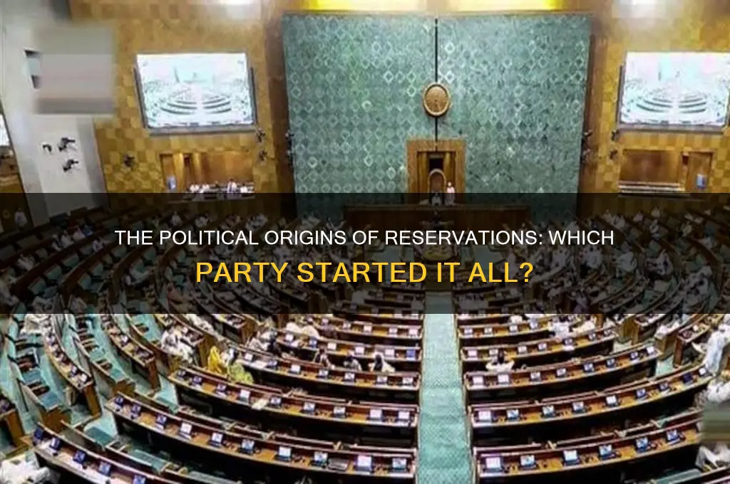 what political party created reservations