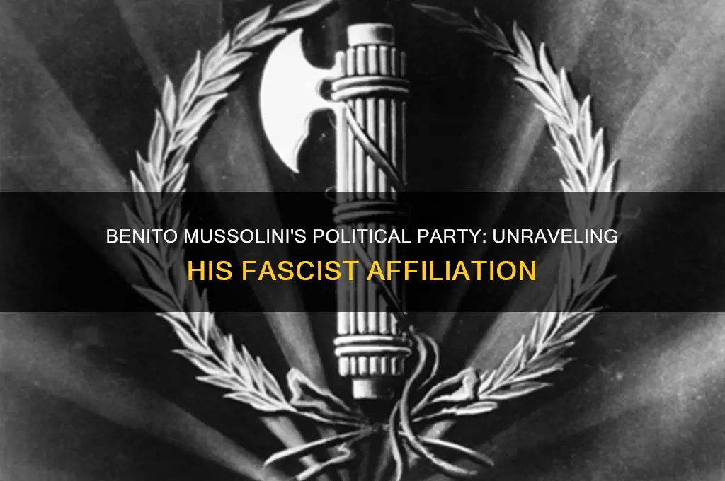 what political party did benito mussolini belong to