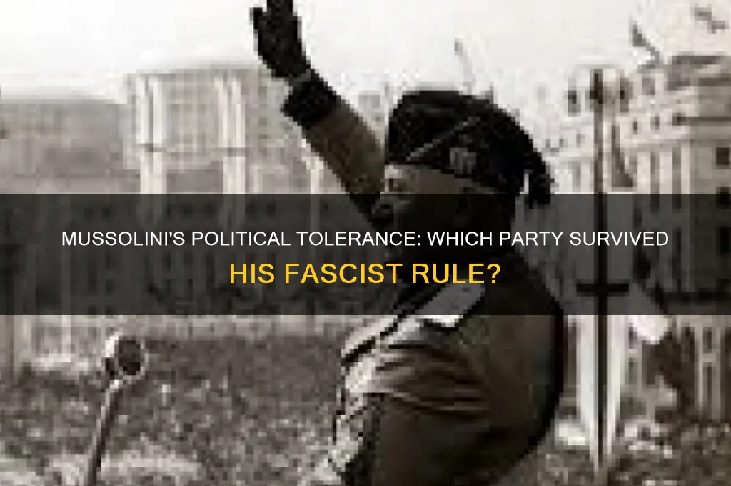 what political party did mussolini allow to remain