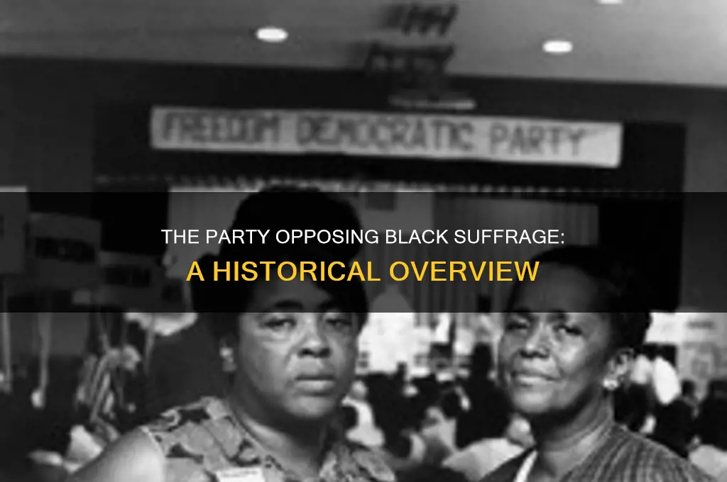 what political party did not want blacks to vote