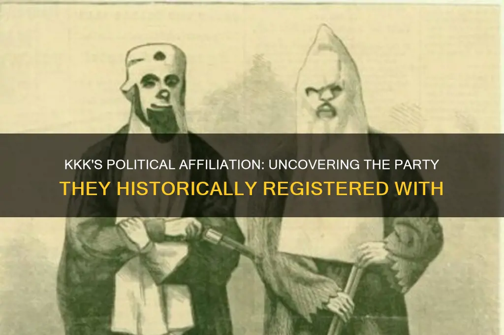what political party died the kkk register most with