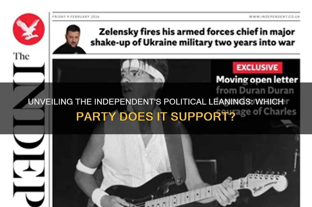 what political party does the independent newspaper support