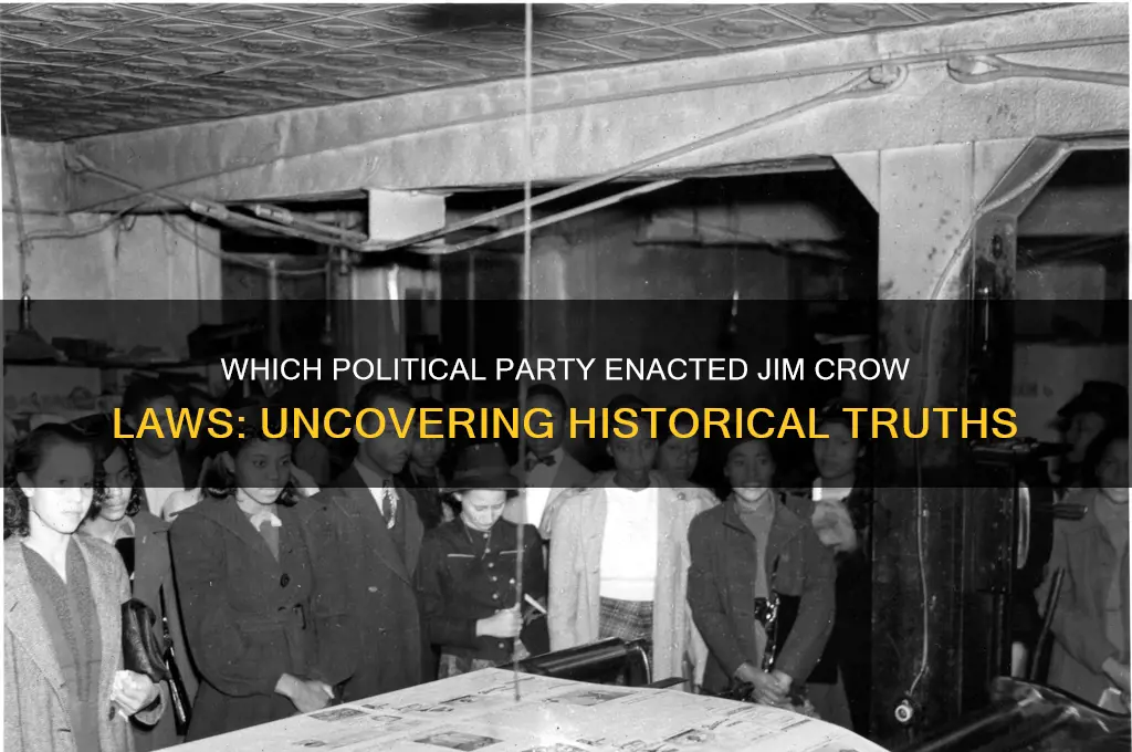 what political party enacted jim crow laws