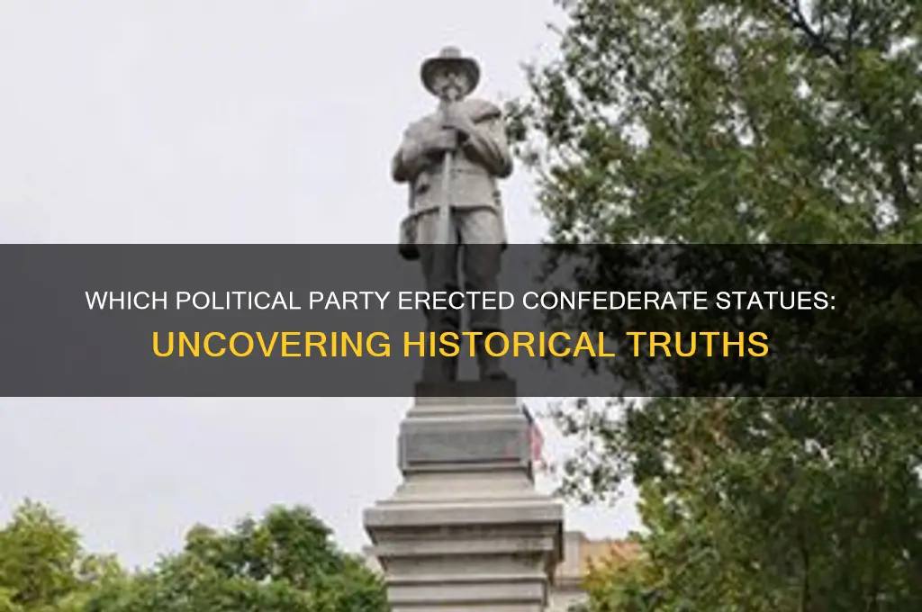 what political party erected confederate statues
