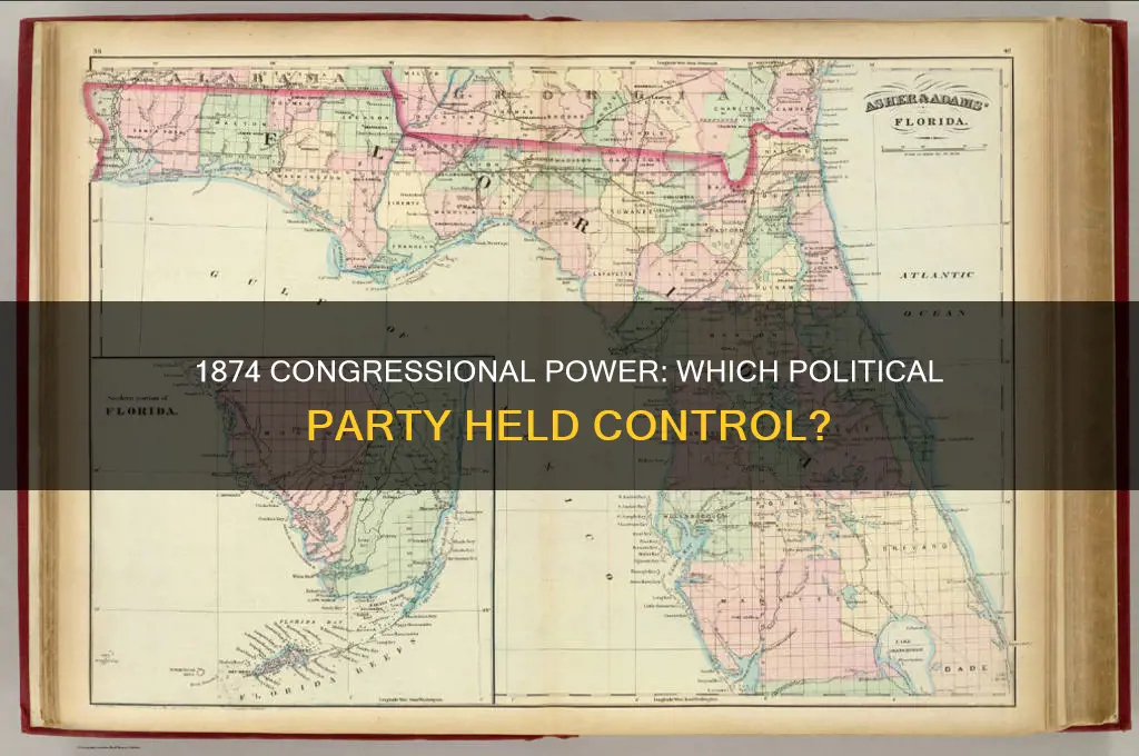 what political party had control of congress in 1874