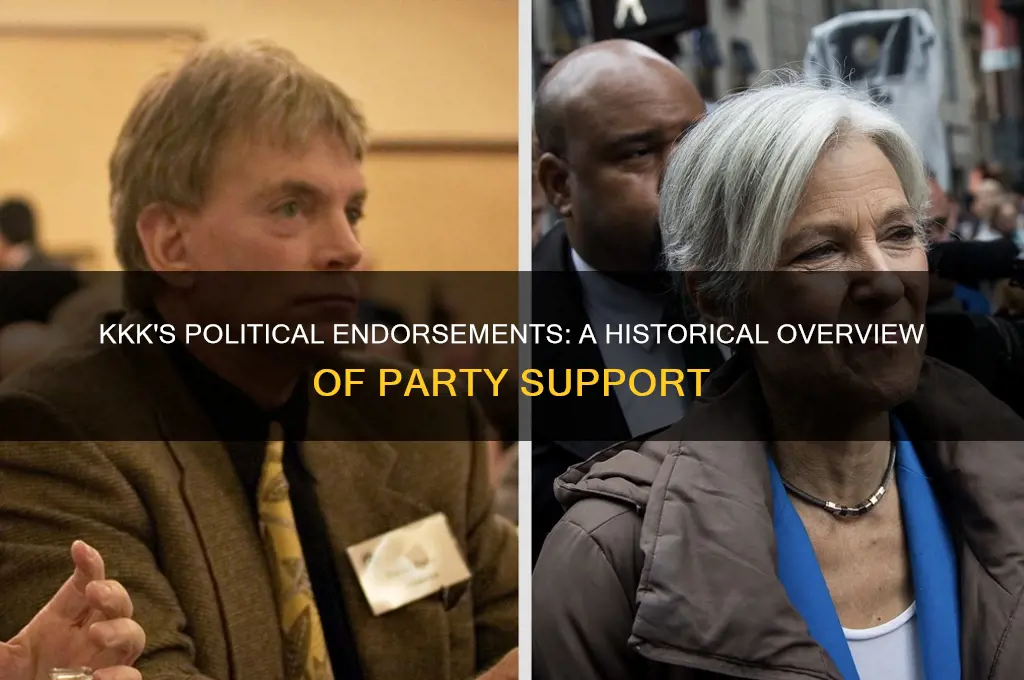 what political party has the kkk backed in the pastpa