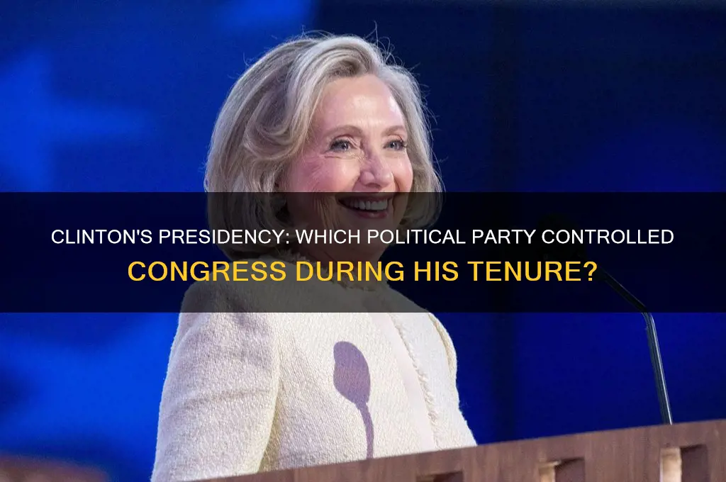what political party held congress when bill clinton was president