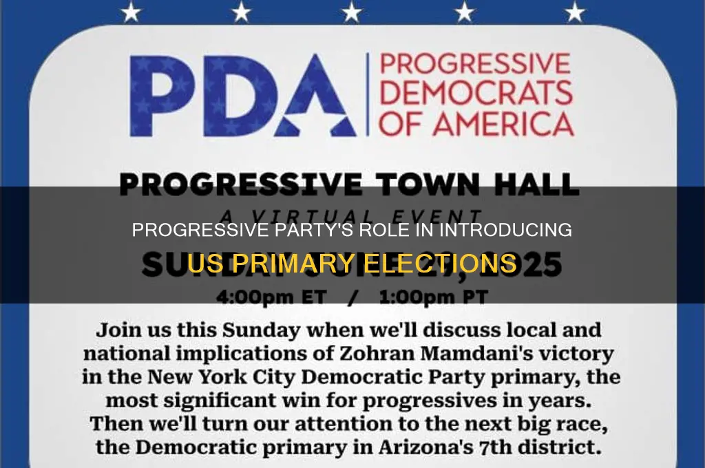 what political party introduced primary elections in the us