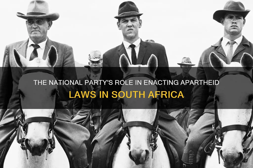 what political party is associated with passing the apartheid laws