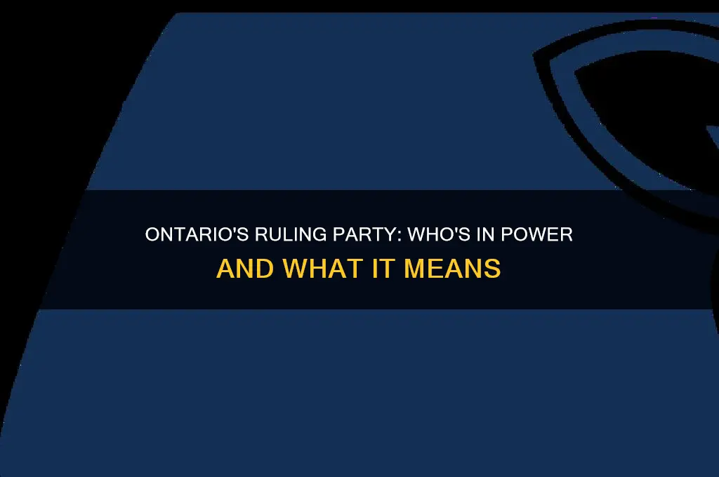 what political party is currently in power in ontario