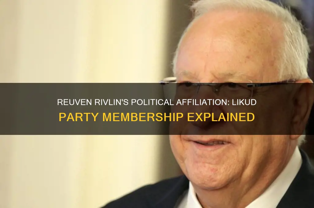 what political party is israeli president reuven rivlin a member