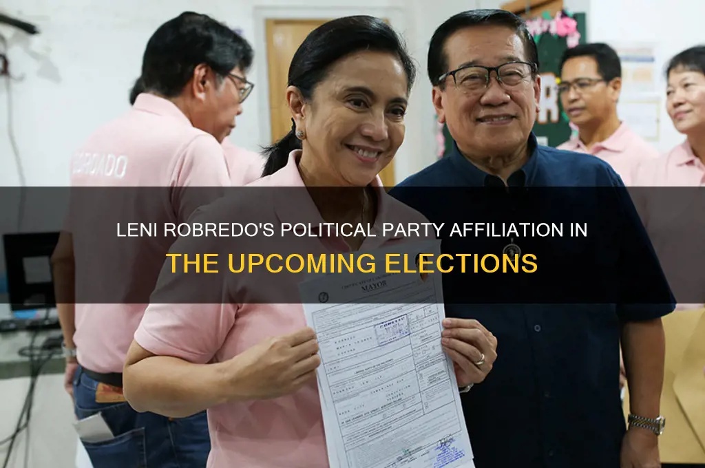 what political party is leni robredo running