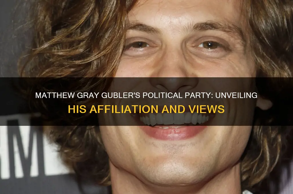 what political party is matthew gray gubler