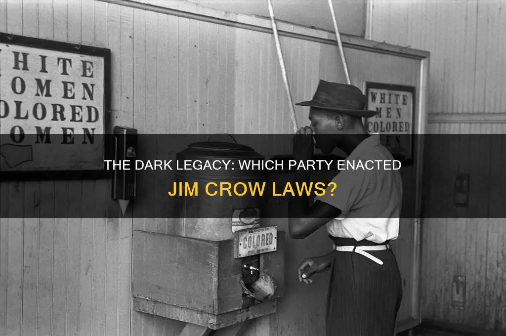 what political party is responsible for jim crow laws