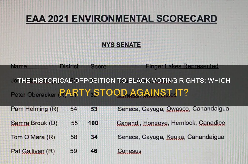 what political party opposed blacks voting