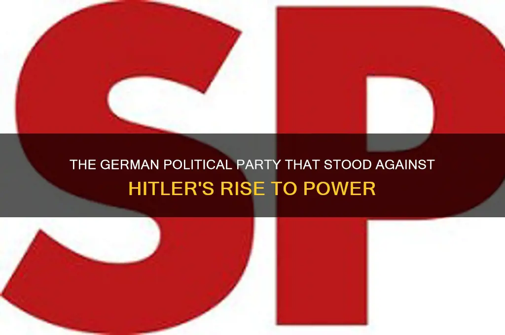 what political party opposed hitler