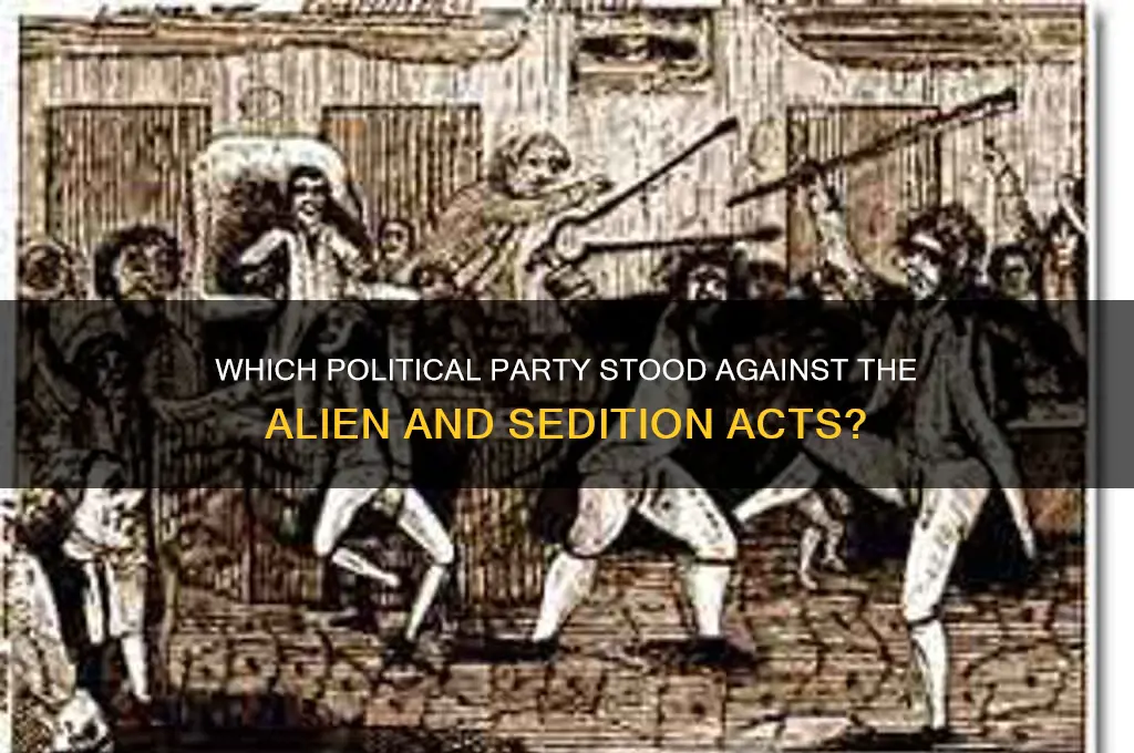 what political party opposed the alien and sedition acts