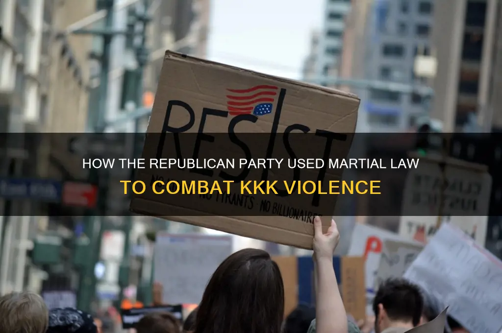 what political party organized martial law against kkk violence jishka