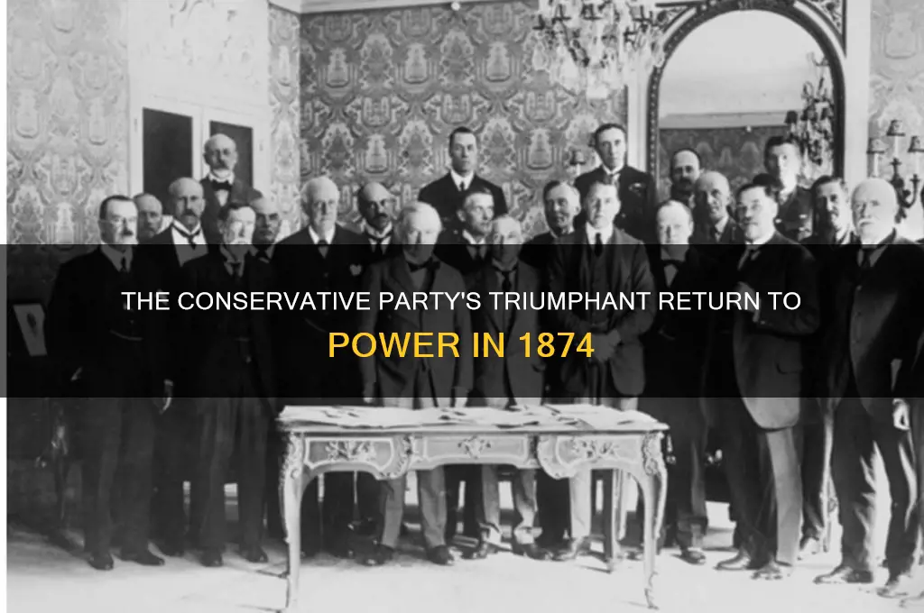 what political party regained power by 1874
