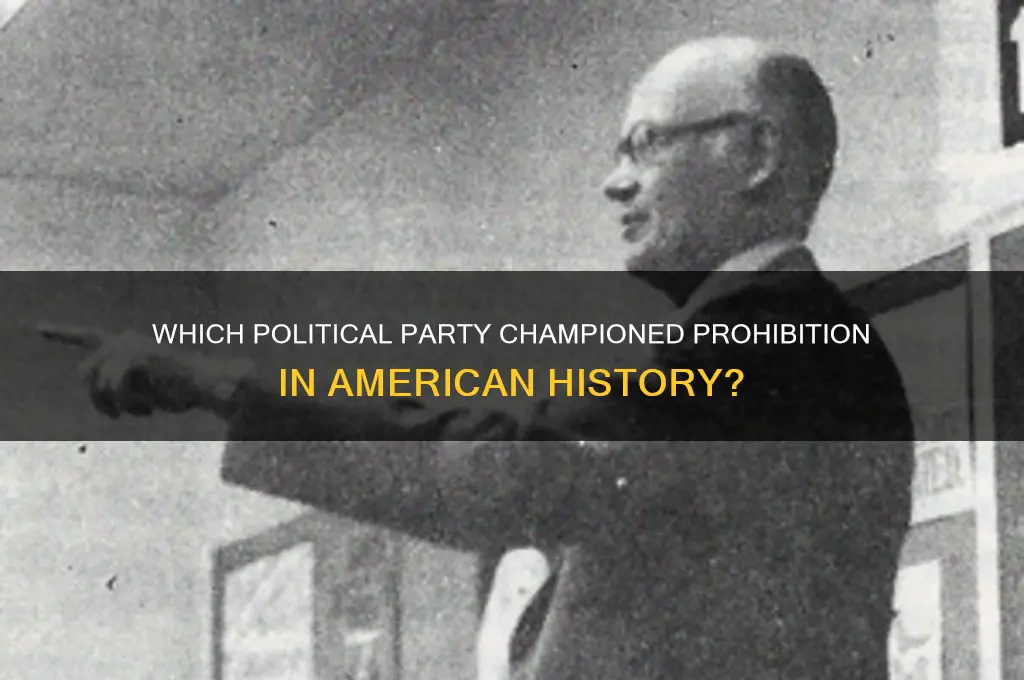 what political party supported prohibition