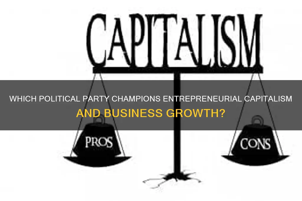 what political party supports and promotes entrprenaurs capitalist