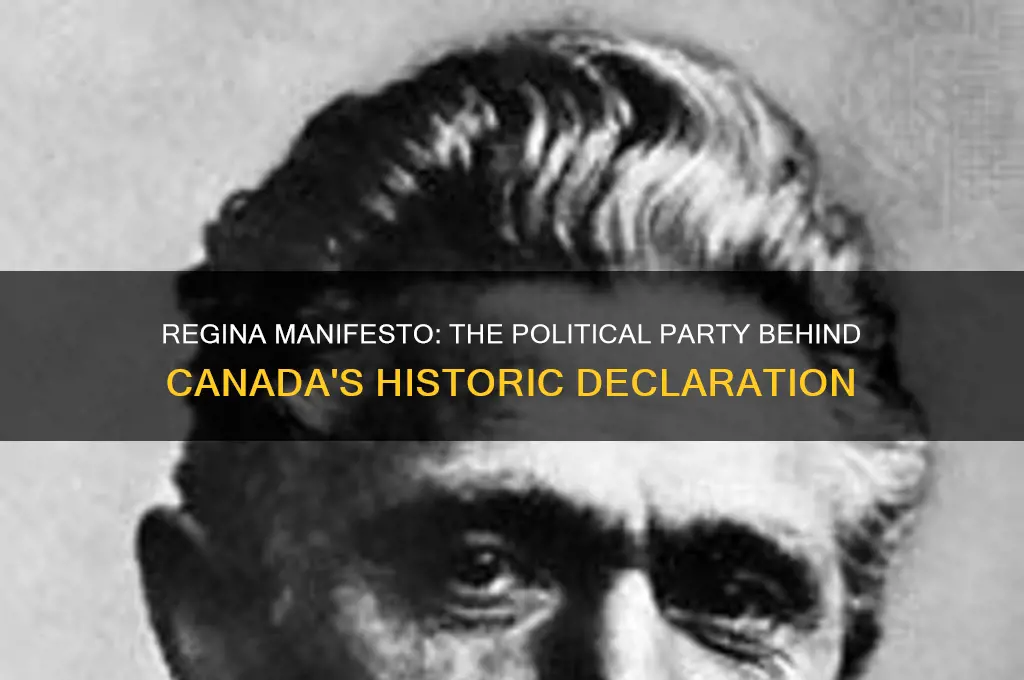 what political party used the regina manifesto